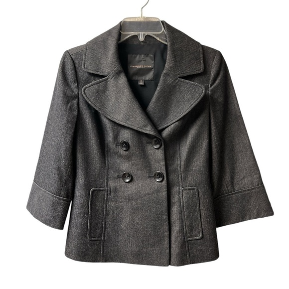 Classiques‎ Entier Atelier Dark Grey Wool Blend Blazer Size XS (Fits S) 17” P2P - Picture 1 of 8